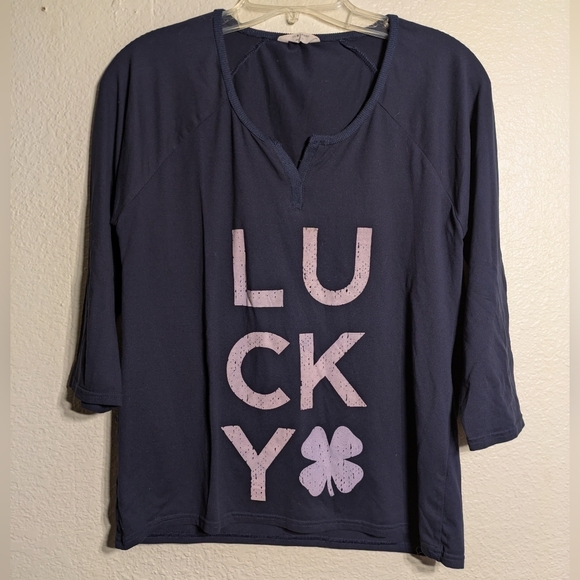 Lucky Brand Women's Navy Top Size S/P Pre-owned - Picture 1 of 8